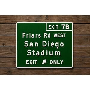 San Diego Stadium Friars Road Exit Sign California Baseball Chargers Padres